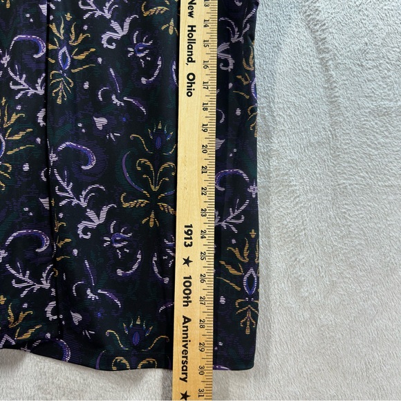 CJ Banks One Button Cardigan Stretch Knit 3/4 Sleeve Purple‎ Paisley NEW Size 1X - Picture 7 of 9